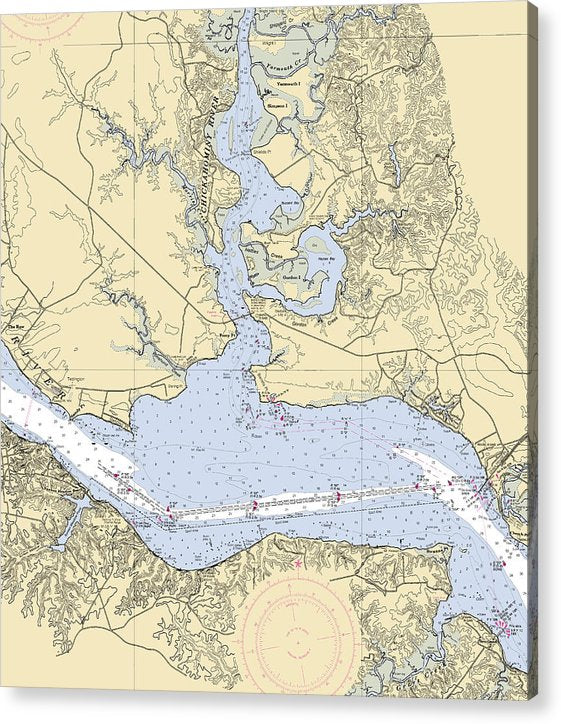 Chickahominy River-Virginia Nautical Chart  Acrylic Print