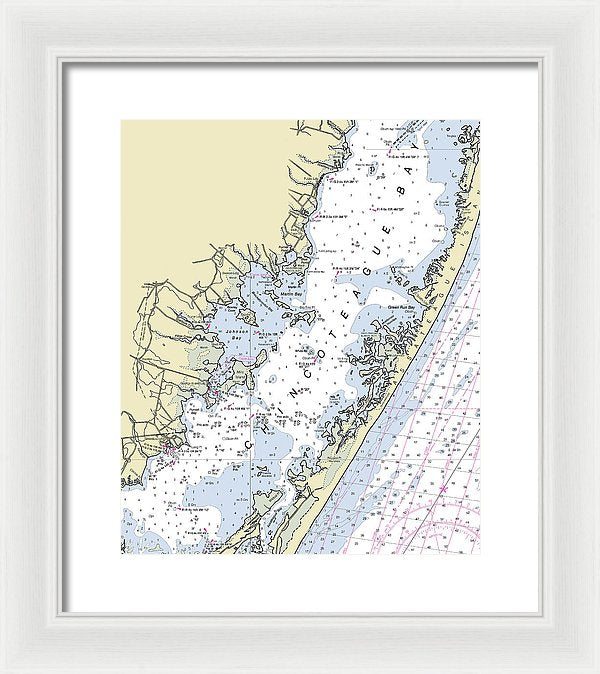 Chincoteague Bay Maryland Nautical Chart - Framed Print