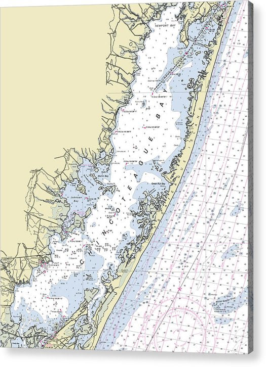 Chincoteague Bay Virginia Nautical Chart  Acrylic Print