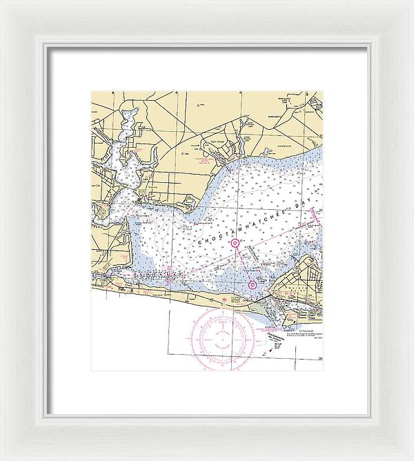 Choctawhatchee Bay-florida Nautical Chart - Framed Print