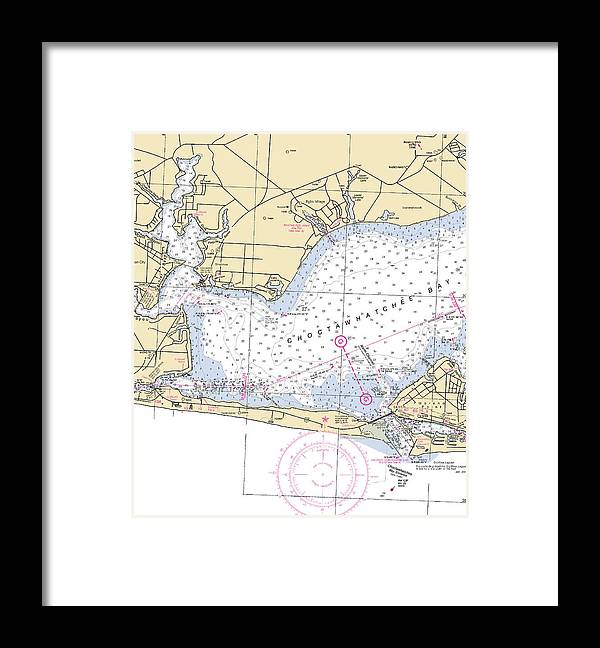 A beuatiful Framed Print of the Choctawhatchee Bay-Florida Nautical Chart by SeaKoast