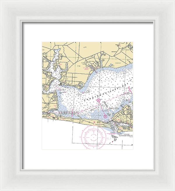 Choctawhatchee Bay-florida Nautical Chart - Framed Print