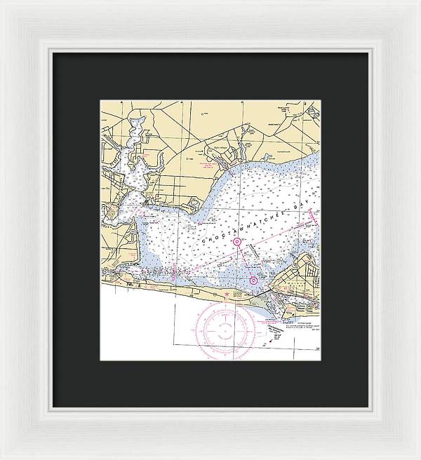 Choctawhatchee Bay-florida Nautical Chart - Framed Print