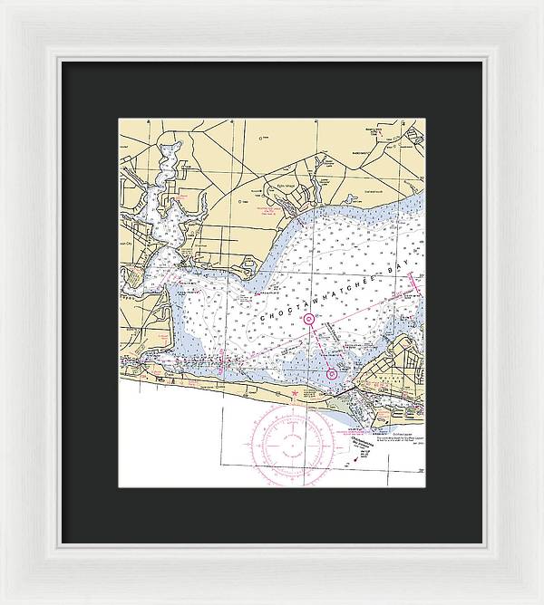 Choctawhatchee Bay-florida Nautical Chart - Framed Print