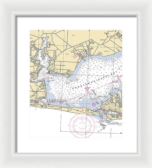 Choctawhatchee Bay-florida Nautical Chart - Framed Print