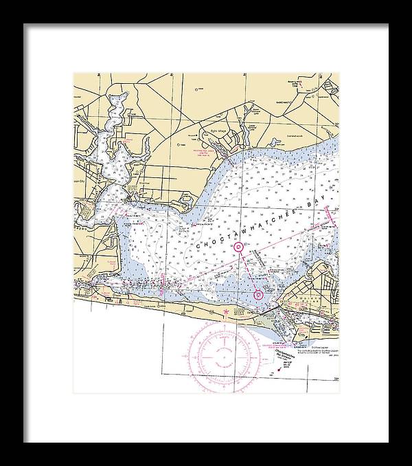 Choctawhatchee Bay-florida Nautical Chart - Framed Print