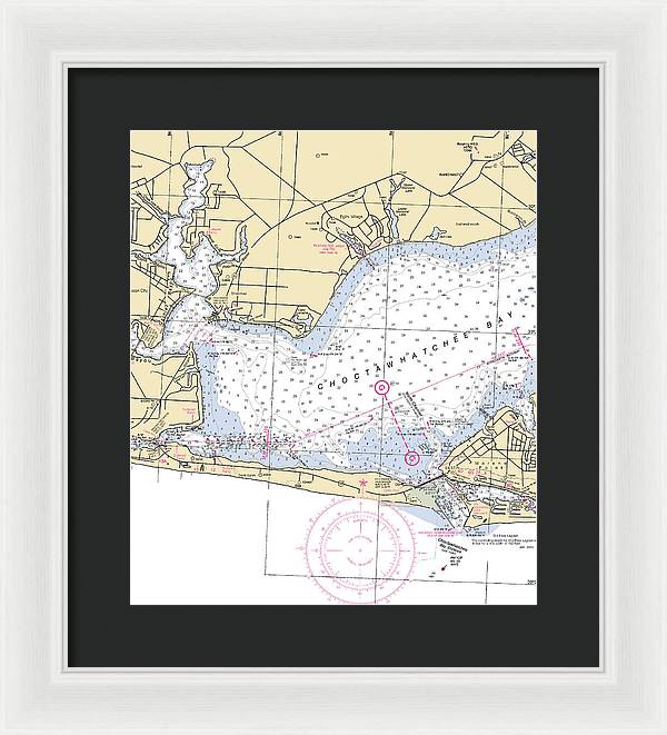 Choctawhatchee Bay-florida Nautical Chart - Framed Print