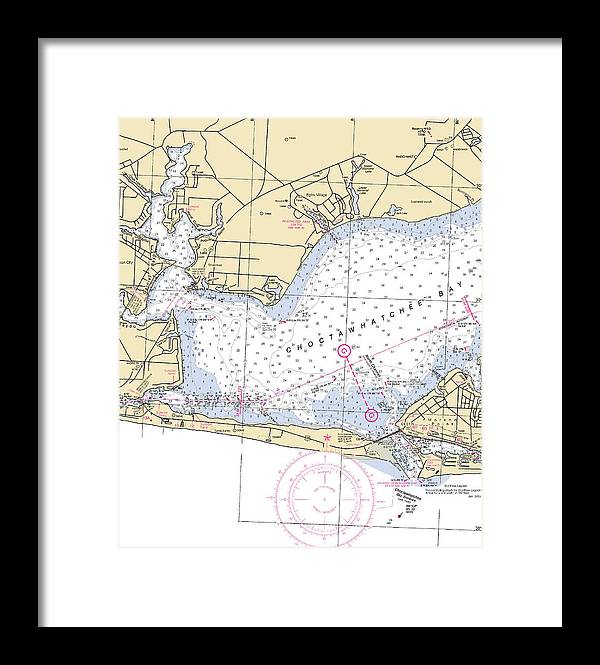 Choctawhatchee Bay-florida Nautical Chart - Framed Print