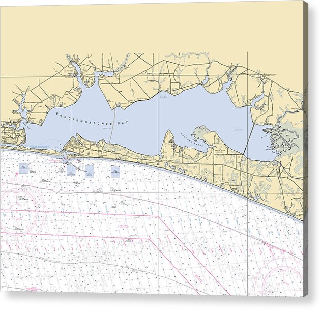 Choctawhatchee-Bay -Florida Nautical Chart _V6  Acrylic Print