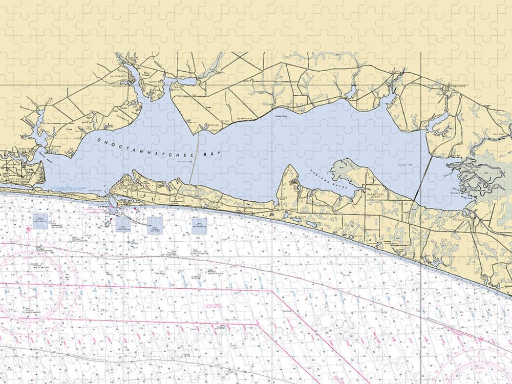 Choctawhatchee Bay  Florida Nautical Chart _V6 Puzzle