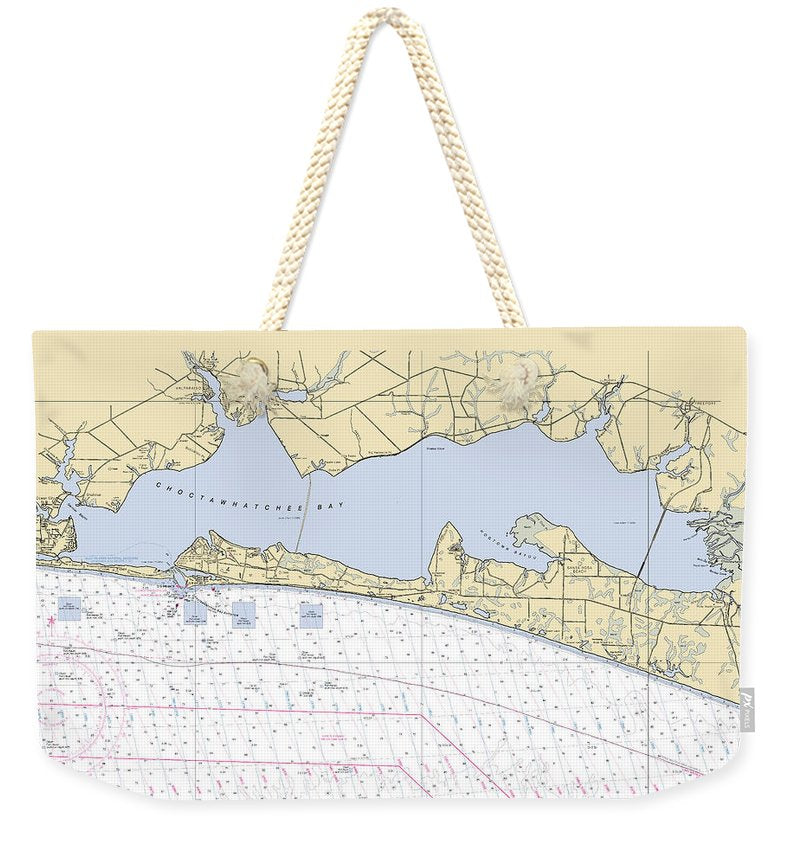 Choctawhatchee-bay -florida Nautical Chart _v6 - Weekender Tote Bag
