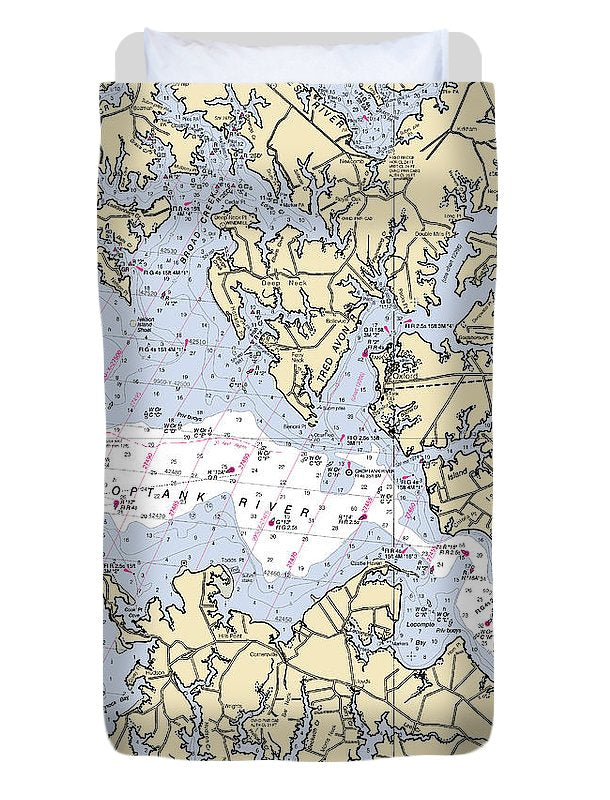 Choptank River-maryland Nautical Chart - Duvet Cover