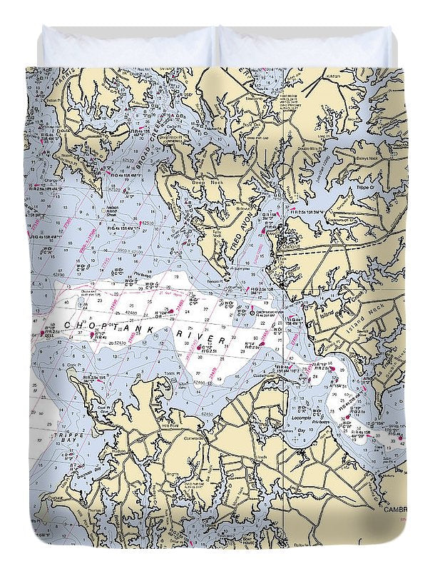 Choptank River-maryland Nautical Chart - Duvet Cover