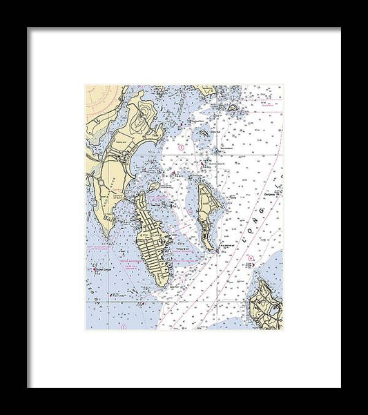 A beuatiful Framed Print of the City Island-New York Nautical Chart by SeaKoast