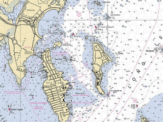 City Island New York Nautical Chart Puzzle