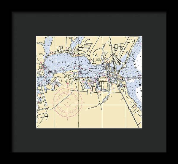 Clear Lake-texas Nautical Chart - Framed Print