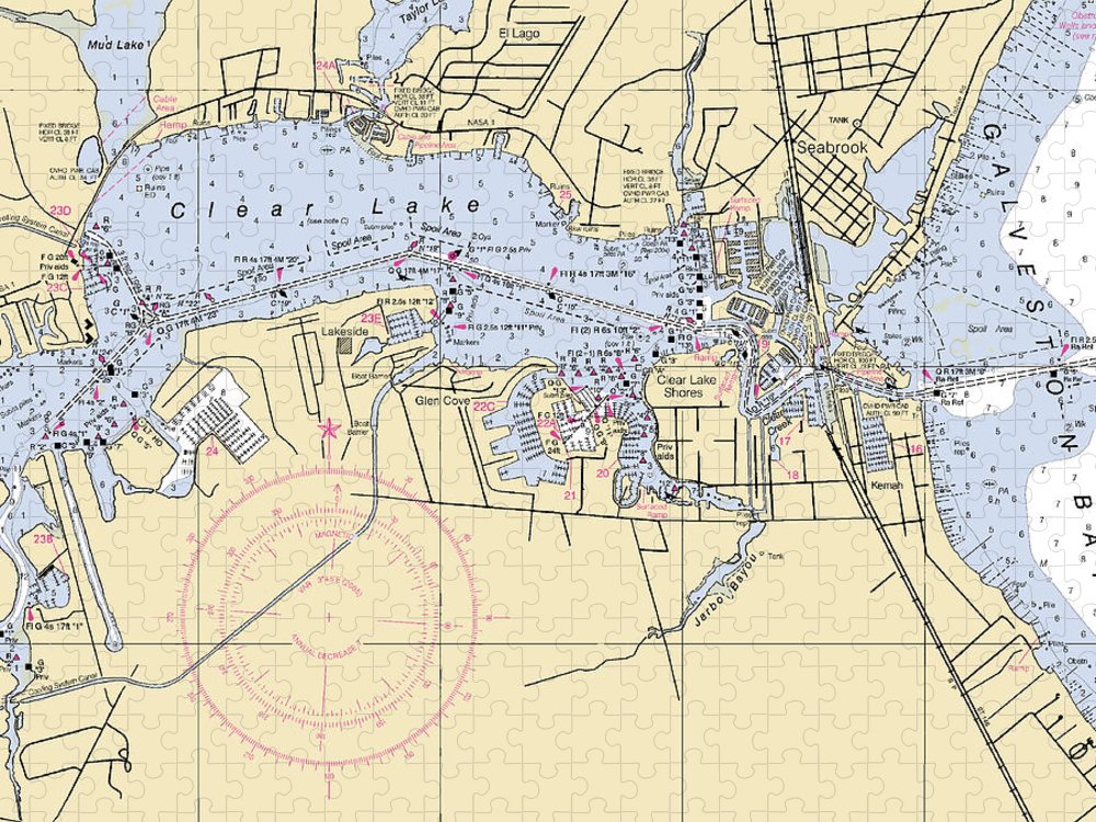 Clear Lake Texas Nautical Chart Puzzle