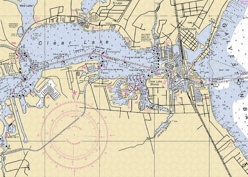 Clear Lake-texas Nautical Chart - Puzzle