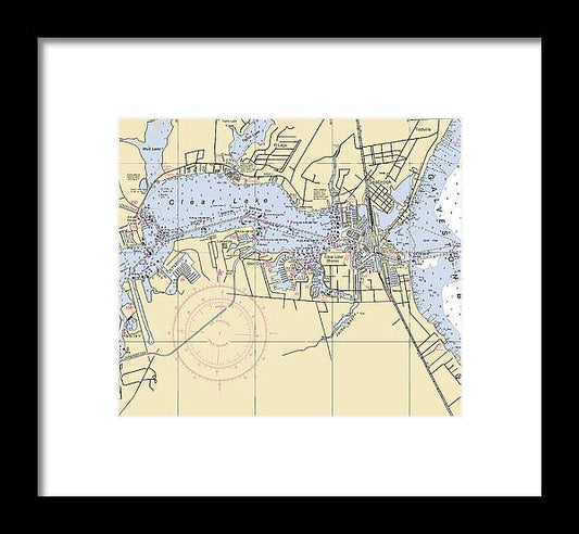 Clear Lake-texas Nautical Chart - Framed Print