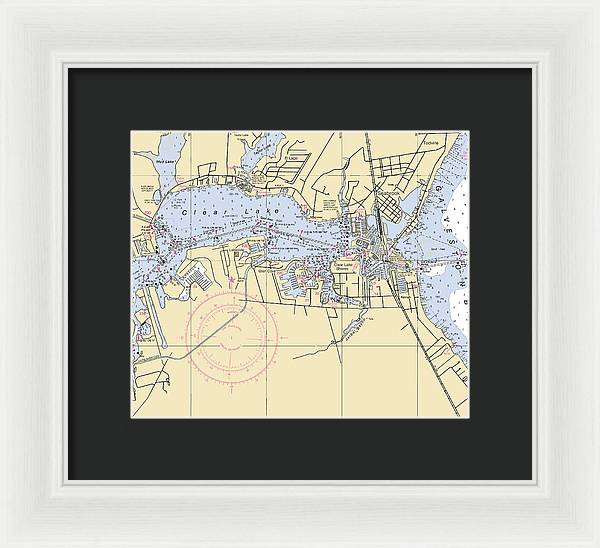 Clear Lake-texas Nautical Chart - Framed Print