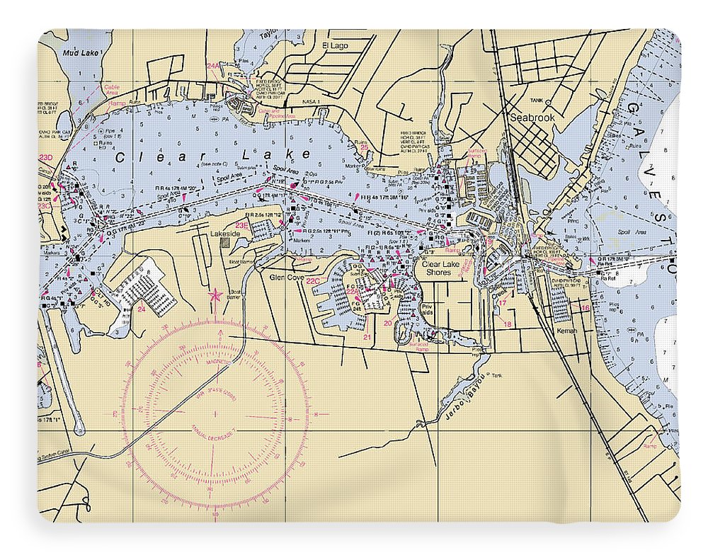 Clear Lake-texas Nautical Chart - Blanket