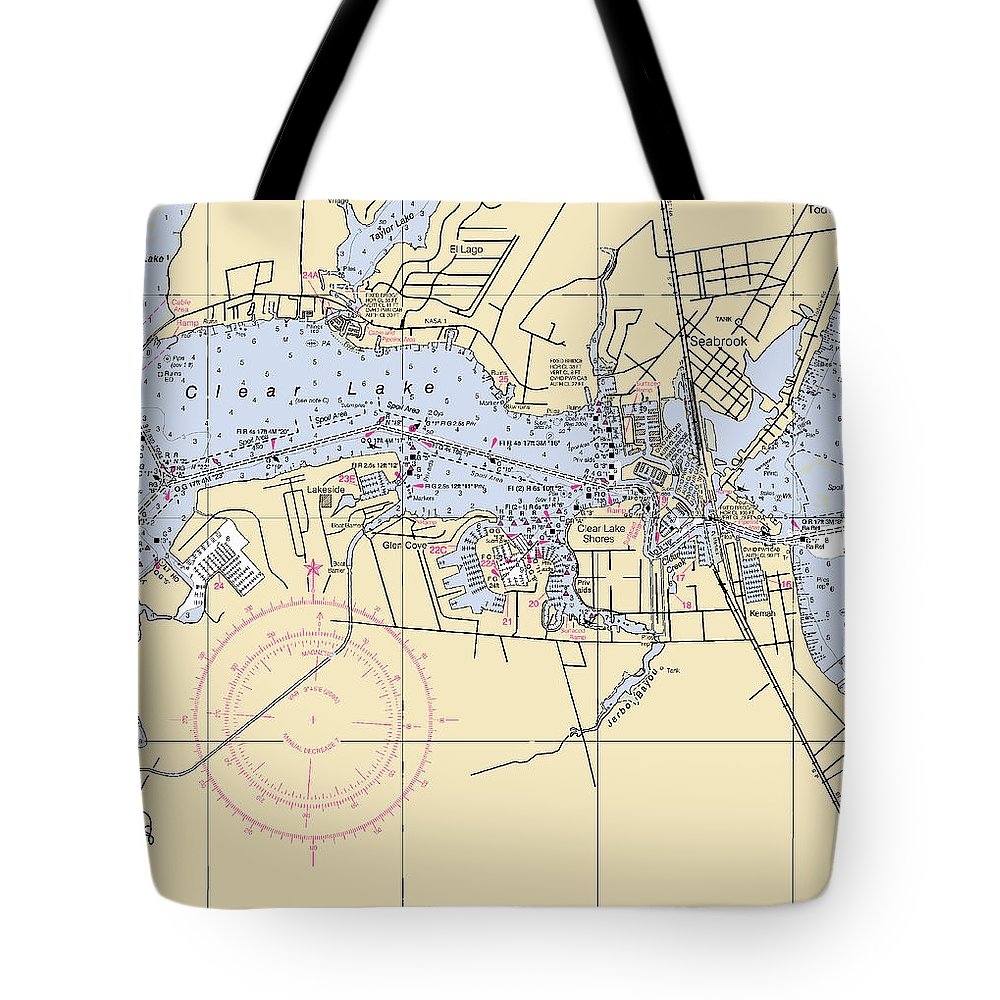 Clear Lake-texas Nautical Chart - Tote Bag