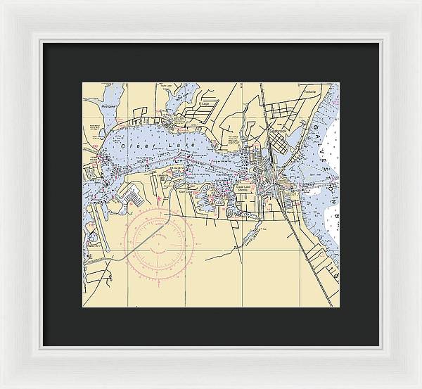 Clear Lake-texas Nautical Chart - Framed Print