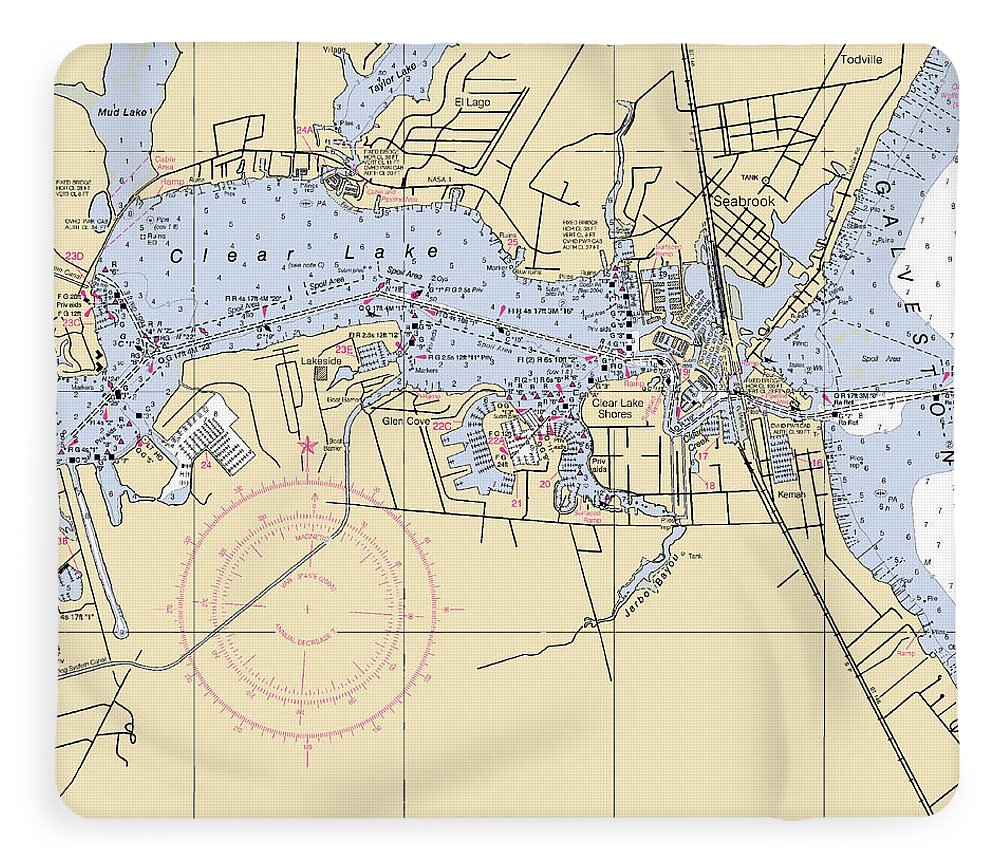 Clear Lake-texas Nautical Chart - Blanket