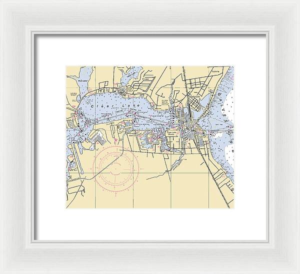 Clear Lake-texas Nautical Chart - Framed Print