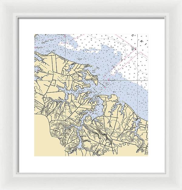 Coan River-virginia Nautical Chart - Framed Print