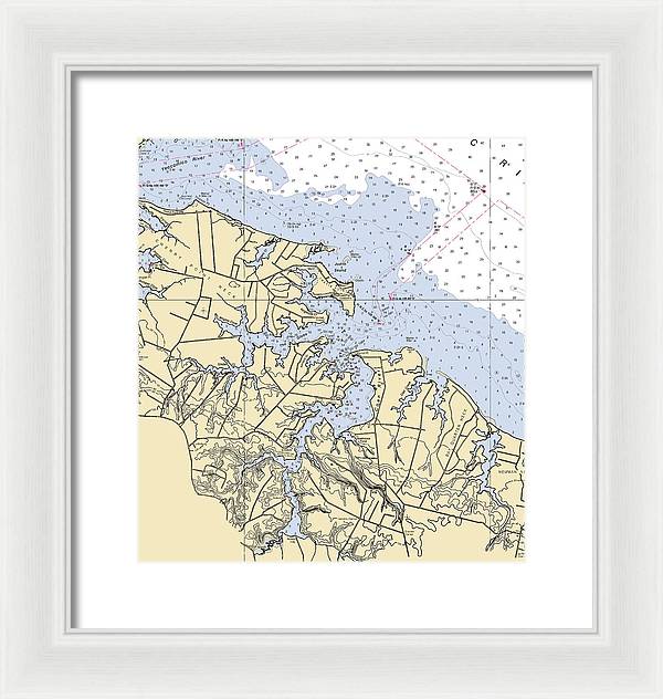 Coan River-virginia Nautical Chart - Framed Print