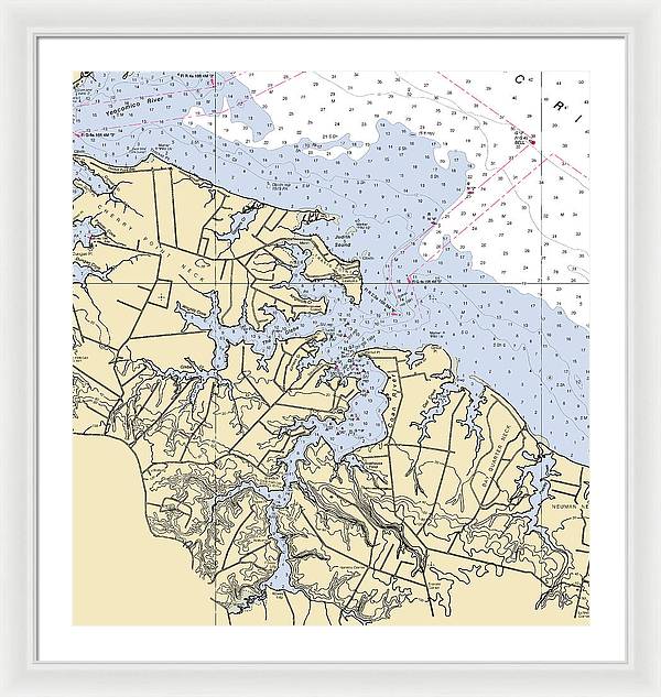 Coan River-virginia Nautical Chart - Framed Print