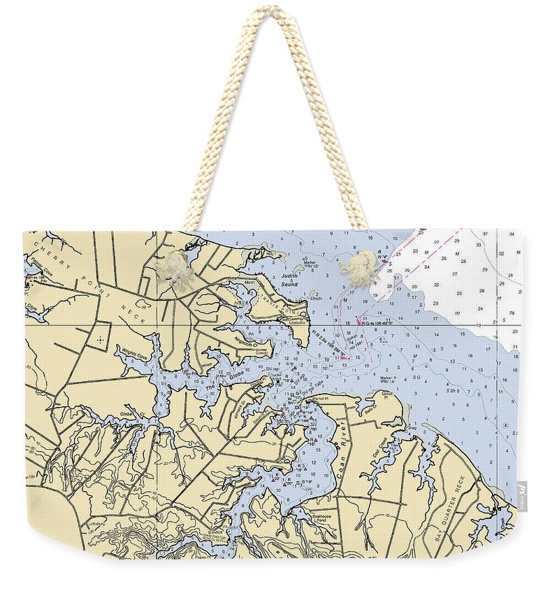 Coan River-virginia Nautical Chart - Weekender Tote Bag