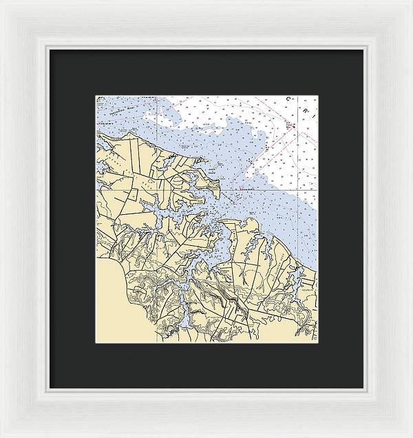 Coan River-virginia Nautical Chart - Framed Print