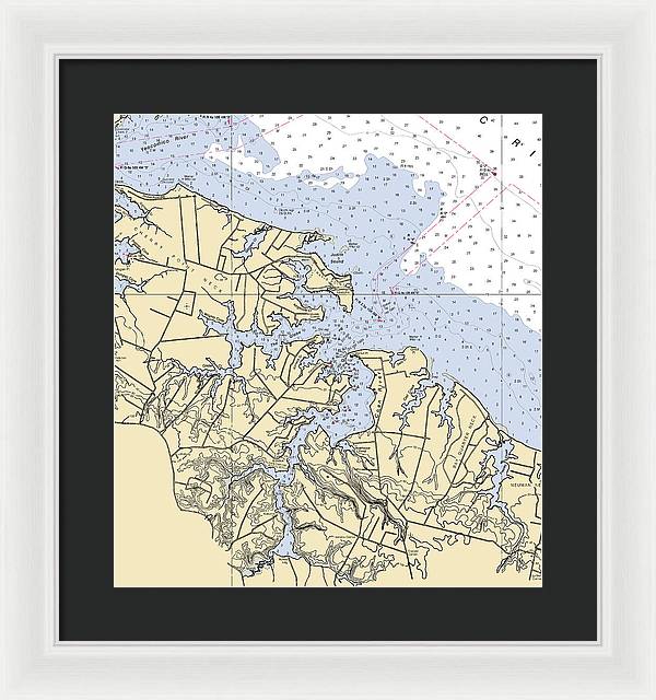 Coan River-virginia Nautical Chart - Framed Print