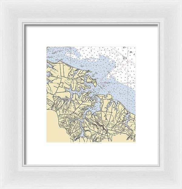 Coan River-virginia Nautical Chart - Framed Print