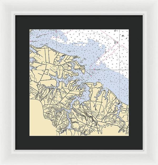 Coan River-virginia Nautical Chart - Framed Print