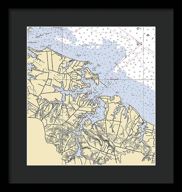 Coan River-virginia Nautical Chart - Framed Print