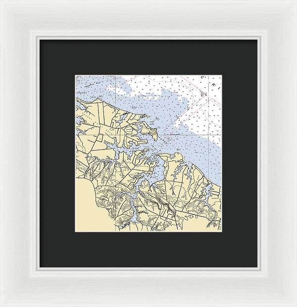 Coan River-virginia Nautical Chart - Framed Print