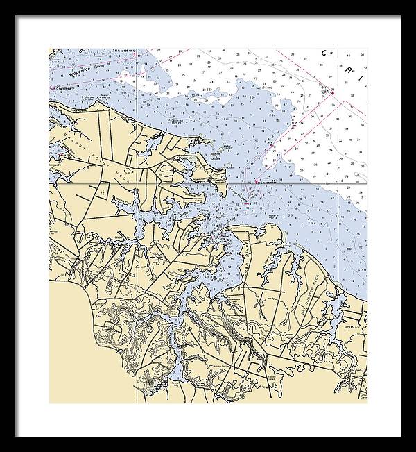 Coan River-virginia Nautical Chart - Framed Print