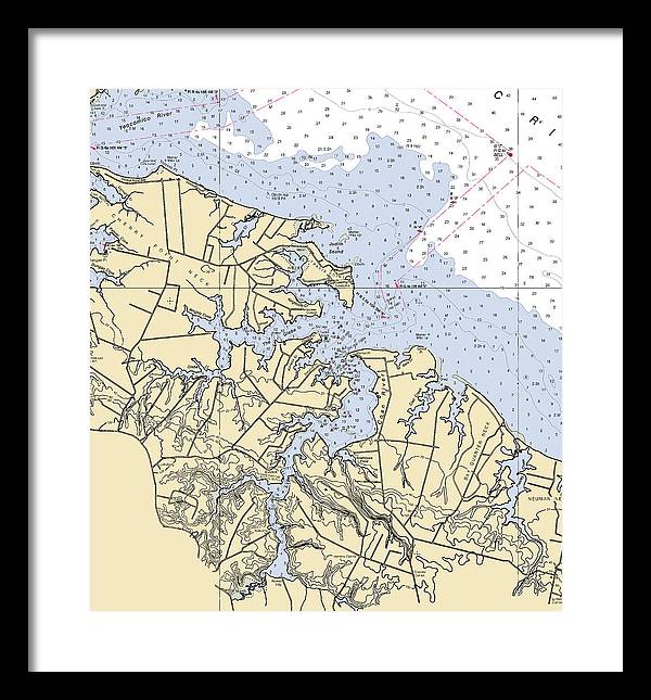 Coan River-virginia Nautical Chart - Framed Print