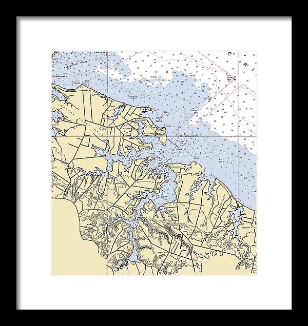 Coan River-virginia Nautical Chart - Framed Print