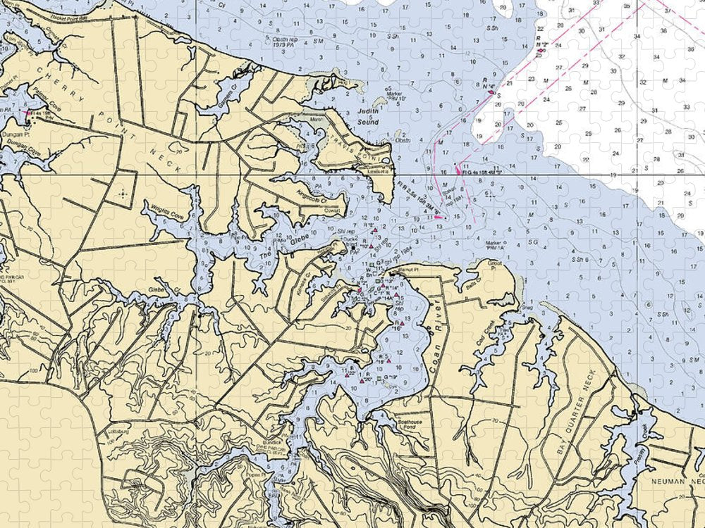 Coan River Virginia Nautical Chart Puzzle