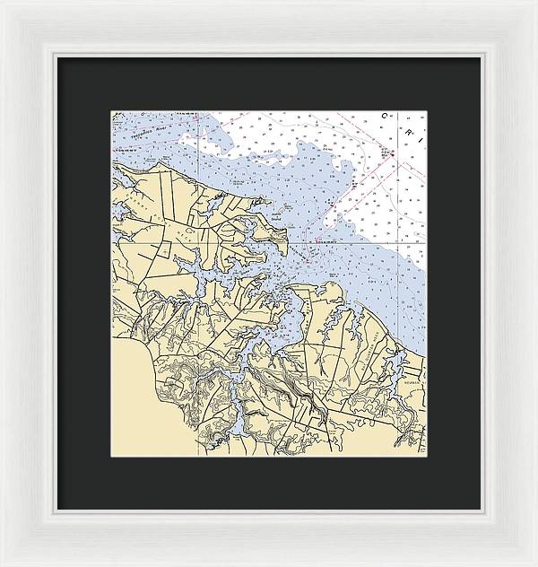 Coan River-virginia Nautical Chart - Framed Print