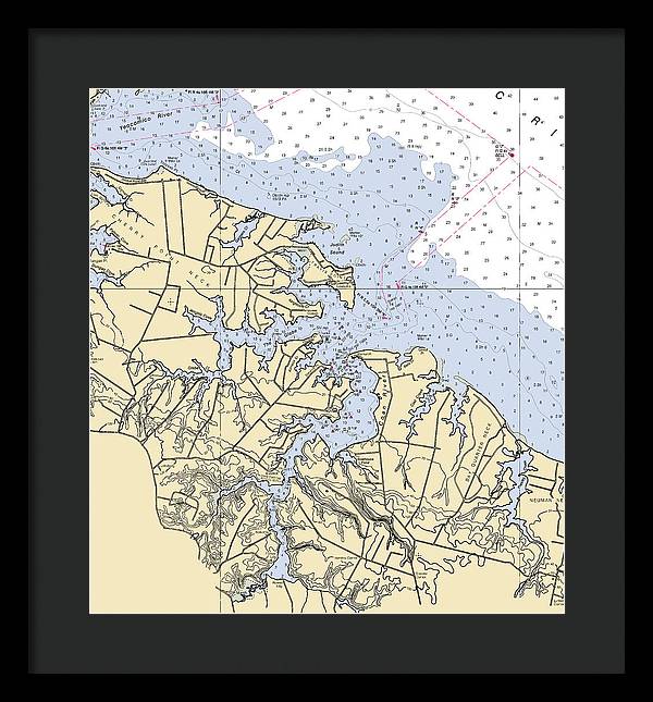 Coan River-virginia Nautical Chart - Framed Print