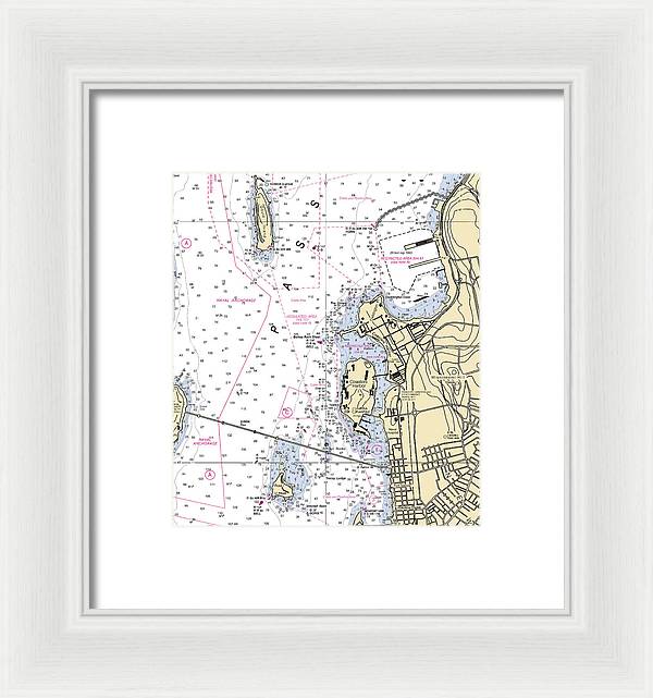 Coasters Harbor-rhode Island Nautical Chart - Framed Print