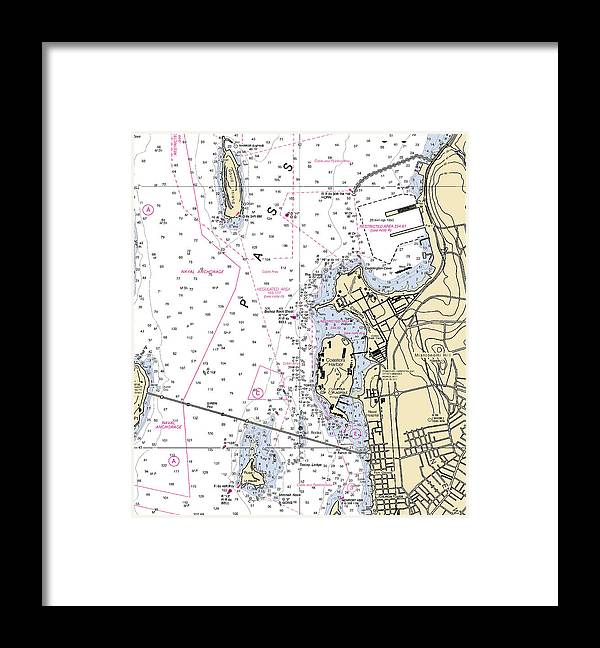 A beuatiful Framed Print of the Coasters Harbor-Rhode Island Nautical Chart by SeaKoast