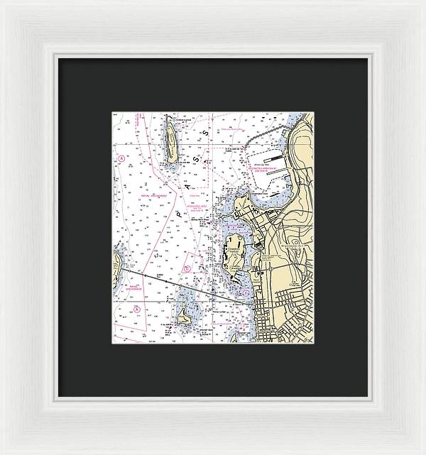 Coasters Harbor-rhode Island Nautical Chart - Framed Print