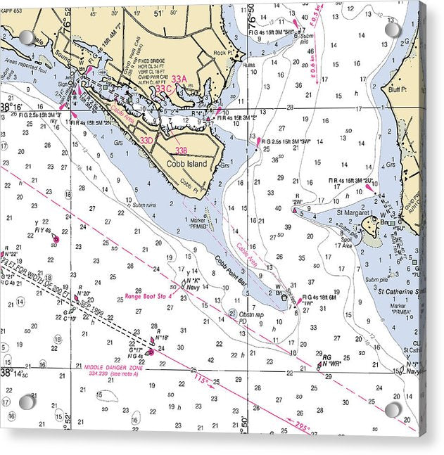 Cobb Island-maryland Nautical Chart - Acrylic Print