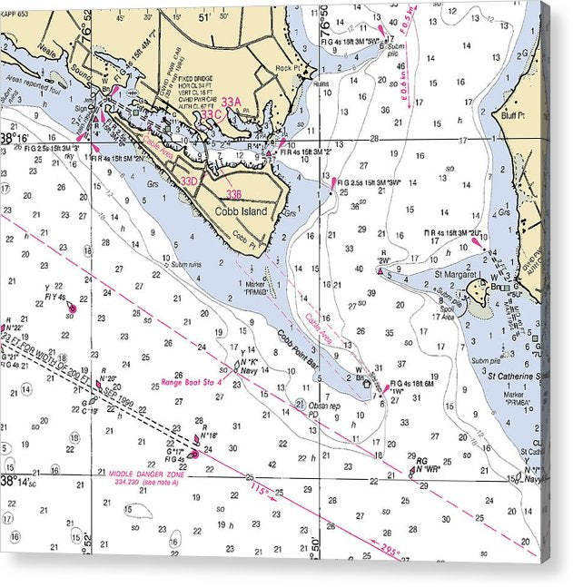 Cobb Island-Maryland Nautical Chart  Acrylic Print